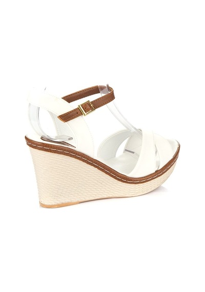 Fox Shoes Beyaz Kadın Dolgu Topuklu Ayakkabı 9674040209