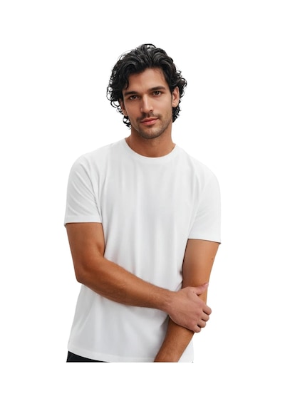 Ar-ma Erkek Regular Fit Pamuk Süprem Basic Bisiklet Yaka Tişört Y31344408002 Beyaz M