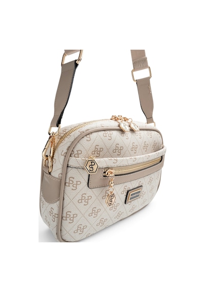 Silver & Polo Silver Polo Bej - Kum Monogram Kadın Çapraz Çanta Sp1297