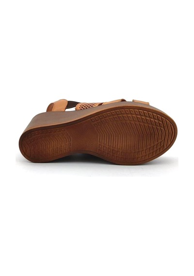 Venüs 2310801 Günlük Hakiki Deri Bayan Sandalet-taba Taba