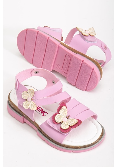 Dilimler Ayakkabı Şirin Genç Ortopedik Kelebek Pembe Kız Çocuk Sandalet-4143