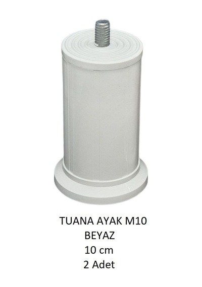 Tuana Ayak 10 cm M10 Cıvatalı Beyaz (2 Adet)