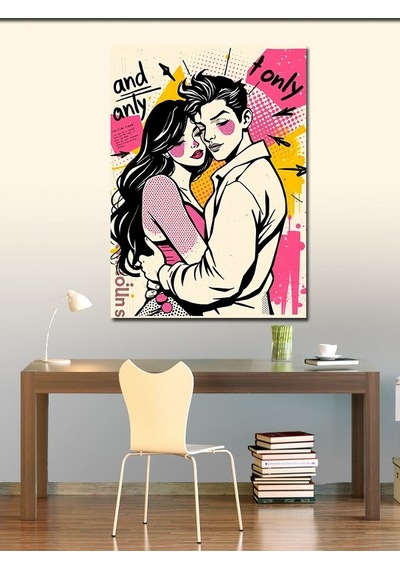 Kanvas Tablo Aşk Ve Çizgi Roman 50cmx70cm