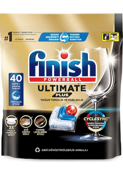 Finish Ultimate Plus Bulaşık Makinesi Deterjanı Kapsül Tablet 40 Adet