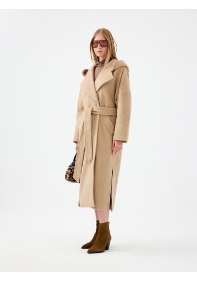 Oversize Kadın Kaban Bej