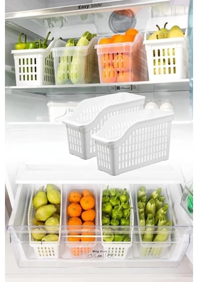 Buzdolabı Düzenleyici Set, 2'li, Plastik, Gıda Sınıfı, Bpa İçermez, Bulaşık Makinesine Uygun, Hava Sızdırmaz, İstiflenebilir, Gıda Servisi İçin Çok Renkli