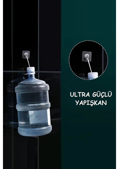 Kendinden Yapışkanlı Duvar Kancaları Vantuzlu Süper Güçlü Şeffaf Raf Duvar Askıları 4 Adet Plastik Diğer