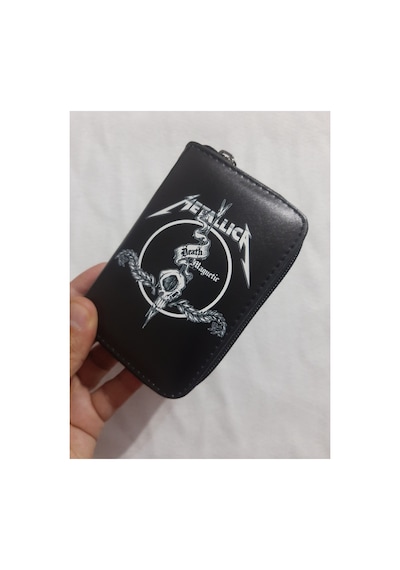 Owlbag Company Owl Bag Metallica Logo Desenli Tasarım Suni Deri Cüzdan Çok Renkli