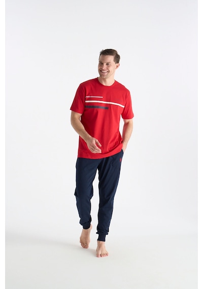 U.S. Polo Assn. Lisanslı Erkek Kırmızı Pijama Takım 19038