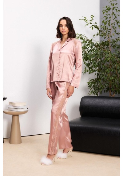 Pierre Cardin 6'lı Brandy Uzun Gecelik Sabahlık Set 6035 Brandy