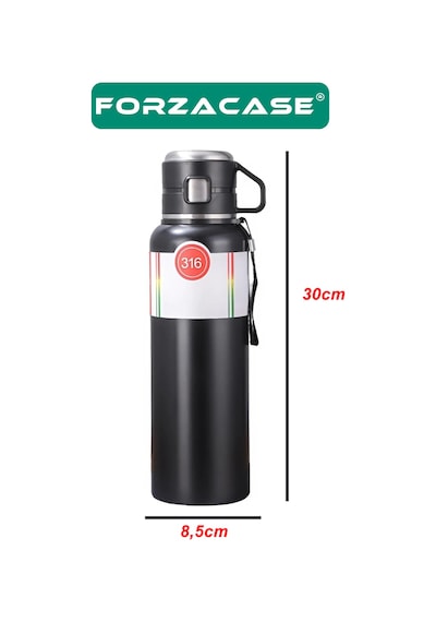 Forzacase Paslanmaz Çelik 1 Litre 10 Saat Sıcak Soğuk Tutan Bardaklı Çay Kahve Su Termosu - FC938
