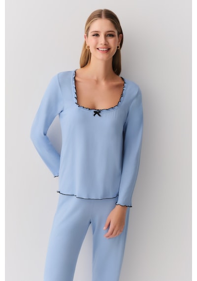 Suwen Lina Pijama Takımı Mavi