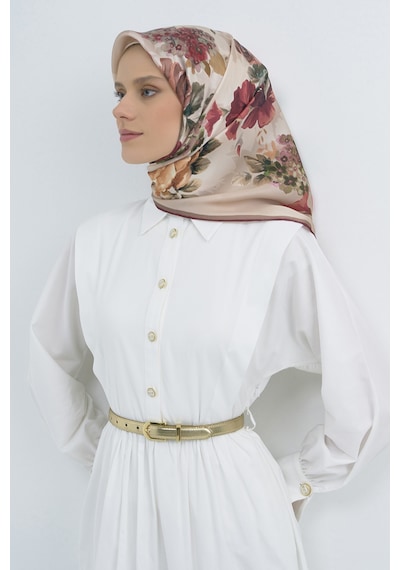 Armine Saf İpek Sura Eşarp-2026 İlkbahar-yaz- 952000d Vizon