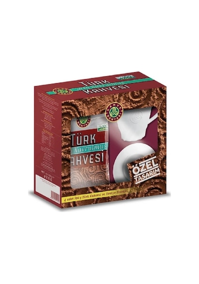 Kahve Dünyası Türk Kahvesi Orta Kavrulmuş 4x100 G + Kutu Fincan Hediyeli Türk Kahvesi