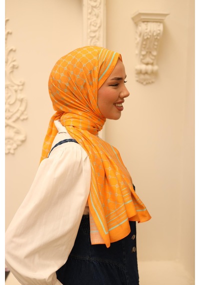 Silk Home Olinda Şal - 49005 - 20 Turuncu Turkuaz - Turuncu 14