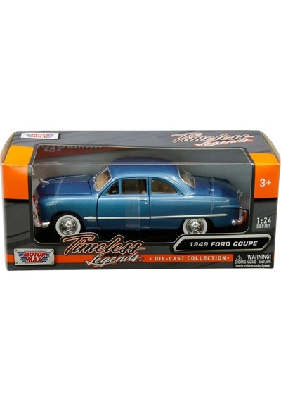 Motor Max 1:24 1949 Ford Coupe Model Araba Metal Diecast - Mavi