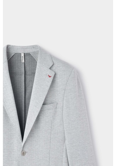 D's Damat Ds Damat Slim Fit Gri Balıksırtı Kumaş Ceket 5hc04bb06494m 301