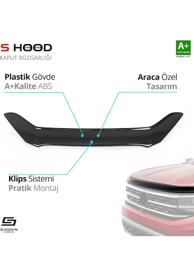 S-dizayn Hyundai Getz Abs Plastik Kaput Rüzgarlığı 2006-2011 A+kalite