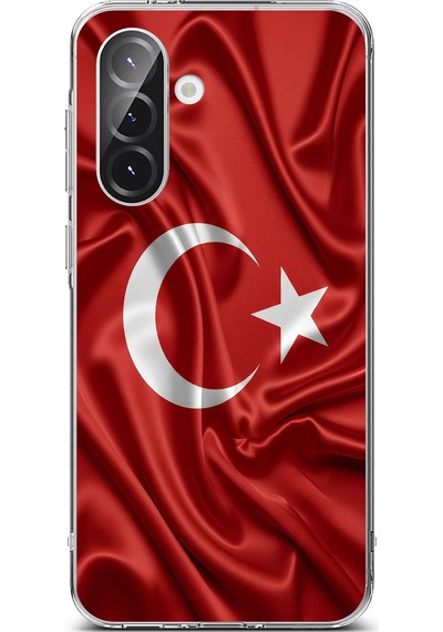 Samsung Galaxy A56 Uyumlu Türk Bayrağı Baskılı Silikon Kılıf Renkli