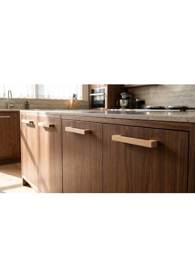 Wholewood Zen Ahşap Mobilya Kulpu, Kayın Ağacı, Krem, 128 Mm, Mat Vernik