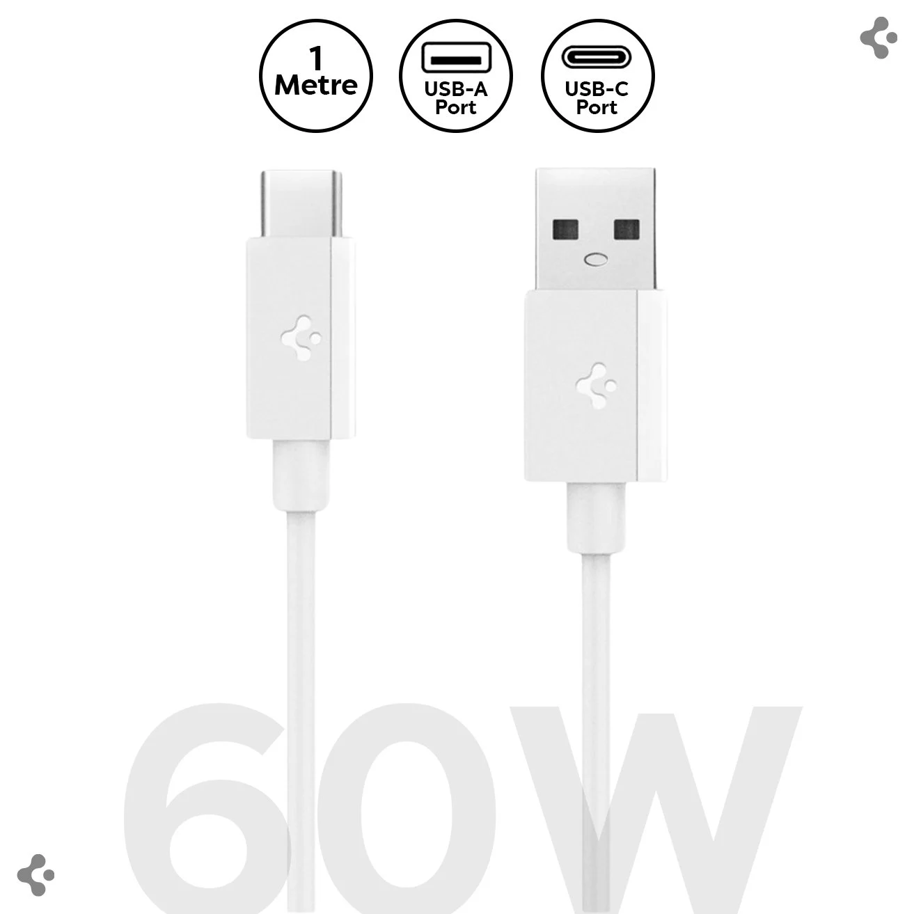 Spigen Usb-a To Usb-c 1 Metre Kablo 60w Güç / Hızlı Şarj / 480 Mbps Data Aktarım Hızı Type-c Ekstra Dayanıklı White 1m Cable Spigen Usb-a To Usb-c 1 Metre Kablo 60w Güç / Hızlı Şarj / 480 Mbps Data Aktarım Hızı Type-c Ekstra Dayanıklı White 1m Cable