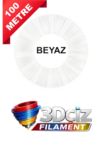 Pla 3d Kalem Filament Pla Beyaz Renk 20x5 Metre 100 Metre Pla Filament