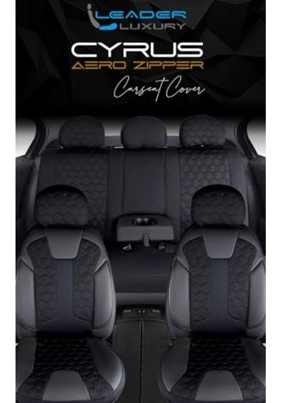 Peugeot 301 İle Uyumlu Lüx Deri Detaylı Oto Koltuk Kılıfı Ön Arka Takım Cyrus Siyah Genel