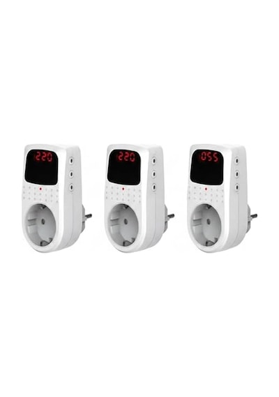 Akım Korumalı Regülatör Priz - 4000w Yüksek Güç, Düşük Voltaj Koruması 150v-210v , Yıldırım Ve Çocuk Emniyetli Voltaj Sabitleyici Koruyucu Priz 1