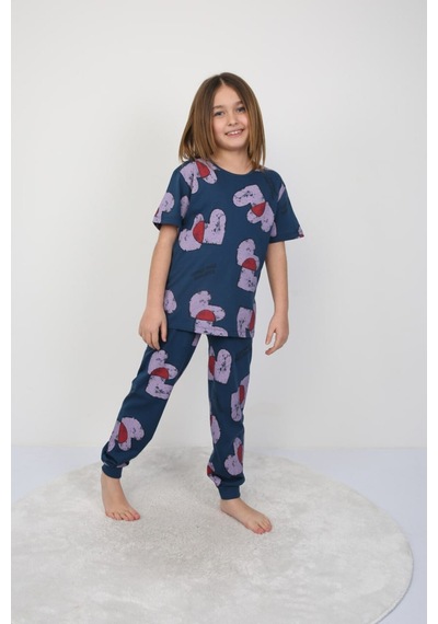 %100 Pamuk Yazlık Kısa Kollu Terletmeyen Yumuşak Kumaşlı Kız Çocuk Pijama Takımı Lacivert %100 Pamuk Yazlık Kısa Kollu Terletmeyen Yumuşak Kumaşlı Kız Çocuk Pijama Takımı Lacivert