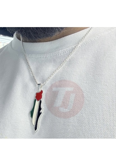 Filistin Haritası Kolye Gümüş