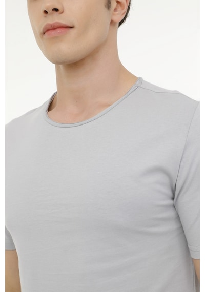 Kinetix M-Sn234 Bsc Raw Edge 4Fx Grı Erkek Kısa Kol T-Shirt 000000000101533125