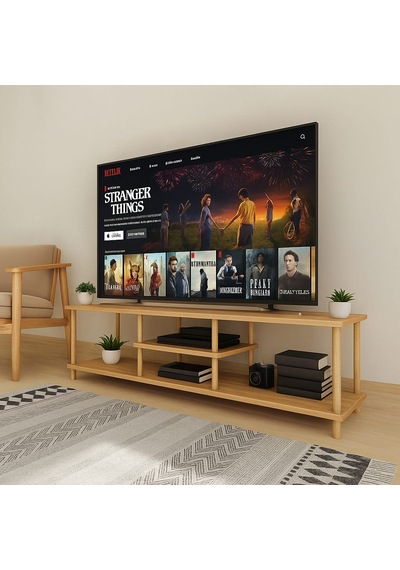 Konsol Modern Tasarım Ahşap Ayaklı Atlantik Çam Desenli 30 43 120cm Atlantik Çam