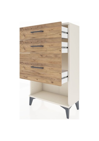 Arges Komodin 3 Çekmeceli 60x30x106 Aytaşı-çam Aytaşı
