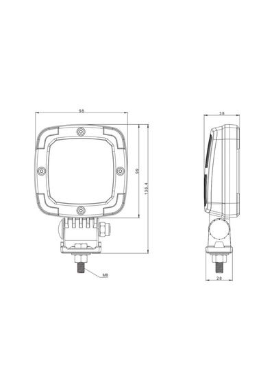 Frıstom 12v-24v Çalışma Lambası 9-ledli 13w 1400 Lümen 100 100 38 Mm E9