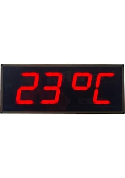 Dijital Led Duvar Ve Masa Saati Ve Derece - Kırmızı Kasa Ölçüsü: 15x37 Cm