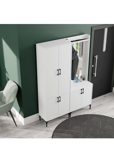 Mezza Set 5030-5010 Royal Sağ Aynali 6 Kapakli 7 Askili Portmanto Beyaz Diğer