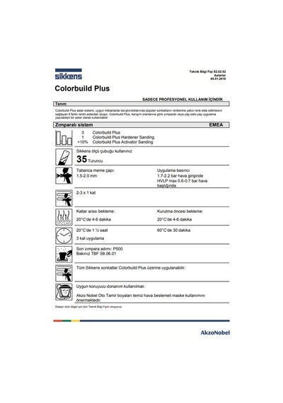 Akzonobel Sikkens Colorbuild Astar Activator Tiner Zımparalı Sistem Sanding Fast Hızlı 1 Litre 0