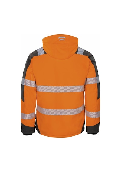 Reflektörlü Su Geçirmez Termal Softshell İş Montu Turuncu Sarı