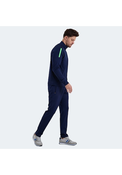 Slazenger RARELY Erkek Fermuarlı Dik Yaka Cepli Lacivert Eşofman Takımı
