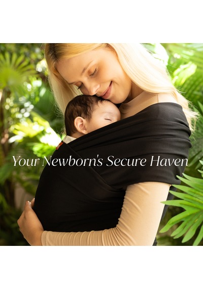 Noone Siyah Wrap Sling, Ergonomik Bebek Taşıma Şalı