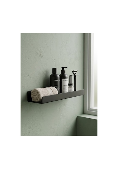 Modern Mat Siyah Metal Banyo Aksesuar Seti 5 Li Ful Paket Banyo Düzenleyici Raf & Askılık & Montaj Gerektirmez