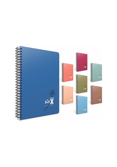 Gıpta Prınt-x Spiralli Sep. Plastik Kapak Defter 17x24 160 Yp 4+1 Çok Renkli