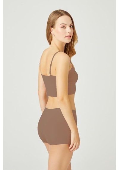 Cottonill Basic Lazer Kesim Dikişsiz Kadın Boxer Külot 3'lü Paket - 2 Çok Renkli 3