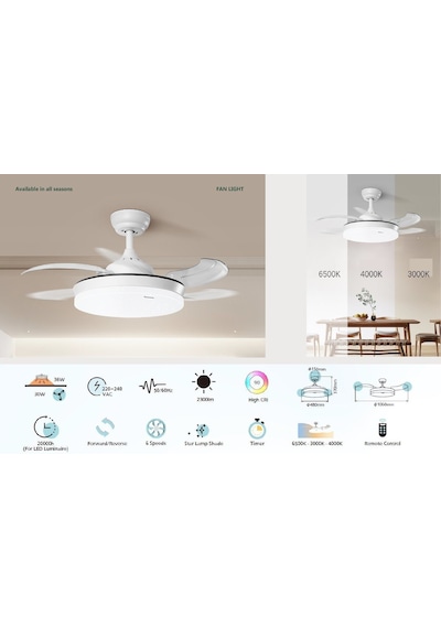 Panasonic Fan Light - Tavan Vantilatörü Ve Lambası 36+30w