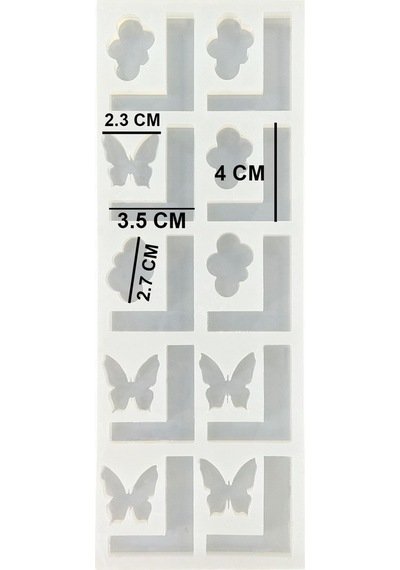 Epoksi Çoklu Silikon Kalıp L Harfi Anahtarlık Reçine Seri Döküm Kalıbı 4 Cm 10 Lu