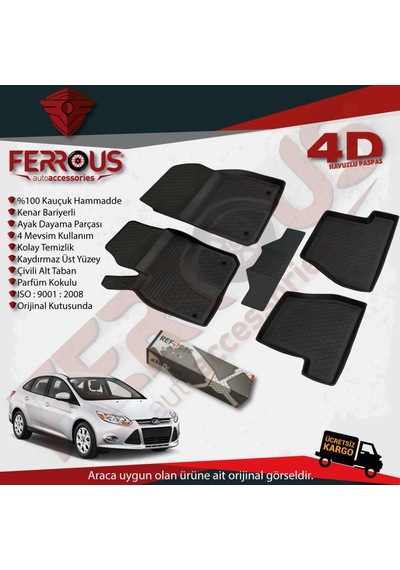 Ford Focus 3 Sedan 4D Paspas Siyah ve İ.Z Bagaj Havuzu 2011 2014