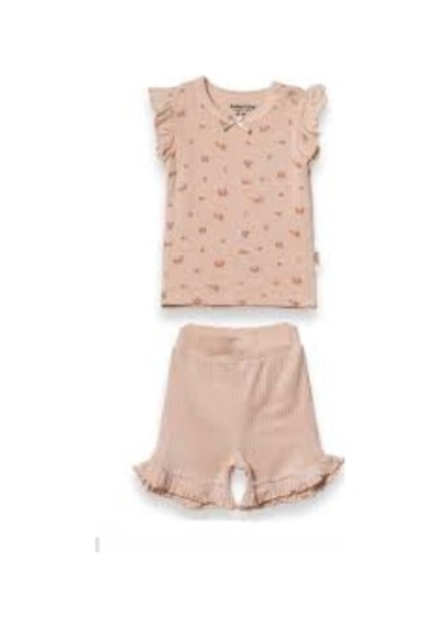 Babycosy 2li Takım Şortlu Şeftali Bej