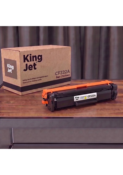 Kingjet Hp Uyumlu  Cf322a 653a Sarı Standart Kapasiteli Tekli Çipli Uyumlu  Toner M651n