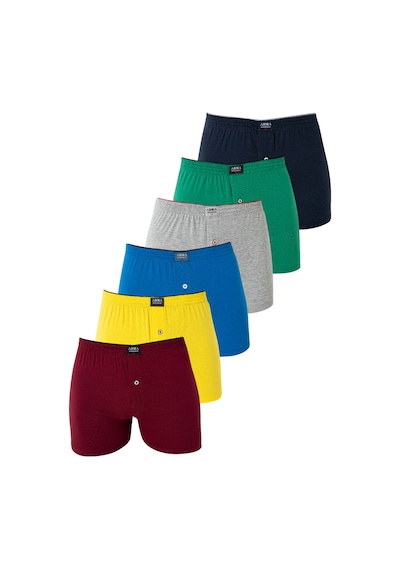 Arma Yıldız 6'lı Paket Karışık Renkli Erkek Penye Havlu Bel Boxer %100 Pamuk-renkli Çok Renkli