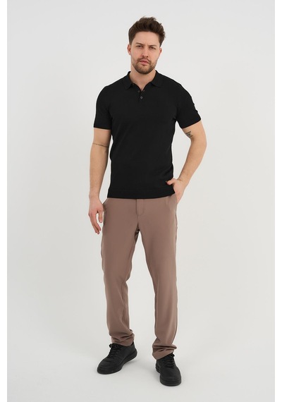 Alexander Gardi Alexandergardı Polo Yaka Düğmeli Triko T-shirt 50024 Siyah